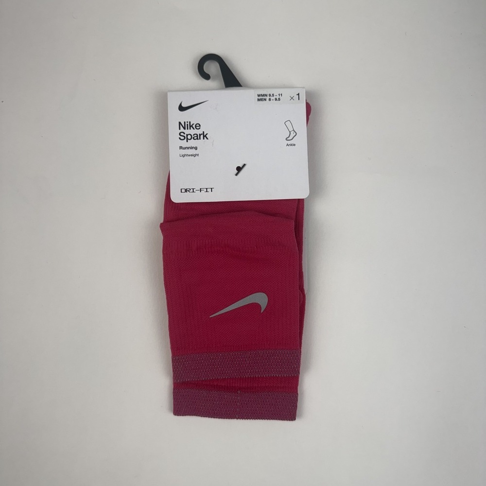 New Womens Nike Spark Lightweight Pink Running Ankle Socks Size 9.5-11